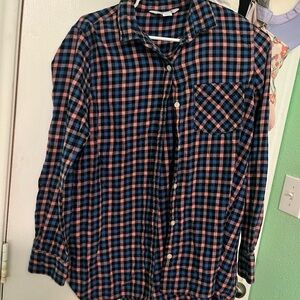 Pink and Blue Plaid Shirt
